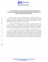 EL CONSEJO ANDALUZ DE COLEGIOS PROFESIONALES DE TRABAJO SOCIAL SE REUNE CON LA CONSEJERA DE IGUALDAD, POLÍTICAS SOCIALES Y CONCILIACIÓN Y EL DIRECTOR GENERAL DE SERVICIOS SOCIALES.